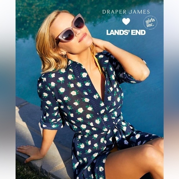 Draper James Lands’ End Blue Floral Magnolia Print Coverup Dress 1X - Picture 1 of 8